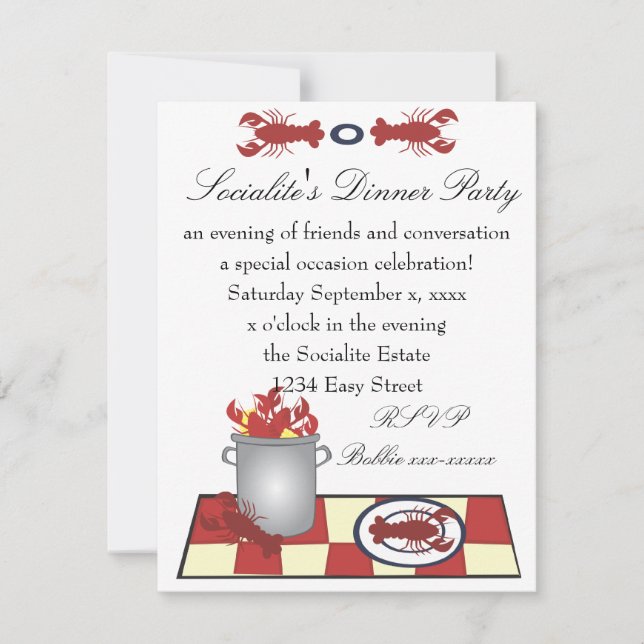 Lobster Love Invitation (Front)