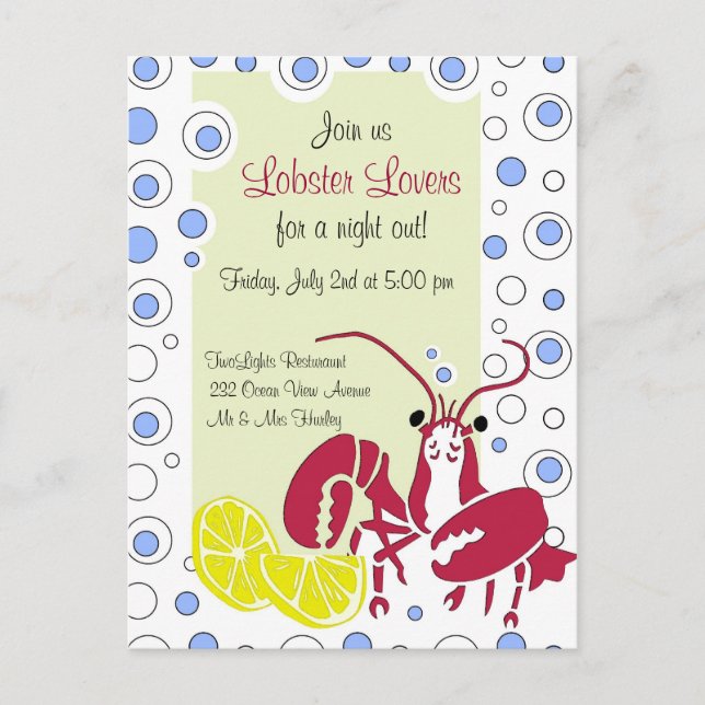 Lobster Lovers invitation (Front)