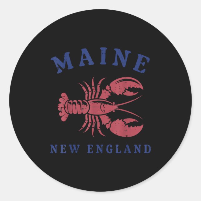Lobster Maine New England Cool Seafood Lover Men W Classic Round Sticker (Front)