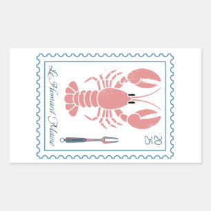 Lobster Maine New England Nautical Ocean Seafood Rectangular Sticker
