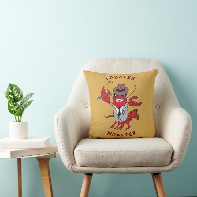 Lobster Mobster 🦞 Funny Cartoon Gangster Cushion (Chair)