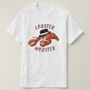 Lobster Mobster 🦞 Wide-Eyed Cute Cartoon Gangster T-Shirt