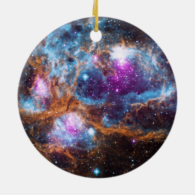 Lobster Nebula - Cosmic Winter Wonderland Ceramic Tree Decoration (Back)