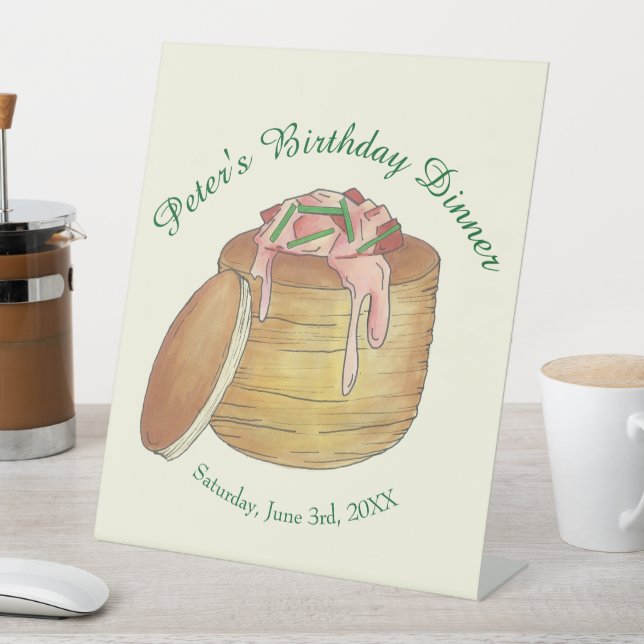 Lobster Newburg Newberg Seafood Dish Dinner Party Pedestal Sign (In SItu)