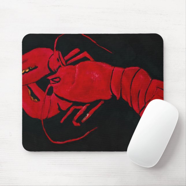 Lobster on Black Background by Marsden Hartley Mouse Mat (With Mouse)