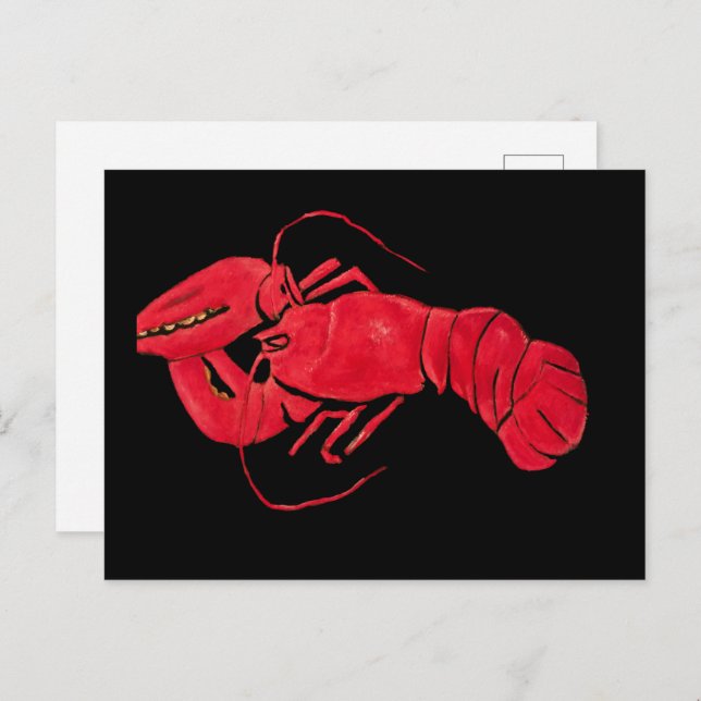 Lobster on Black Background by Marsden Hartley Postcard (Front/Back)