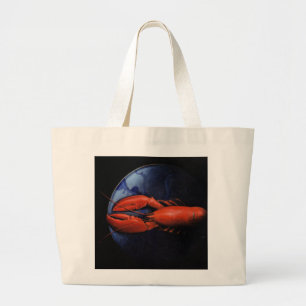 Lobster on Tiffany Plate Large Tote Bag