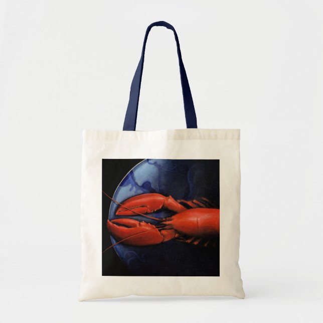Lobster on Tiffany Plate Tote Bag (Front)