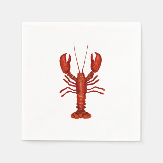 Lobster Painting Nautical Coastal Napkin (Front)