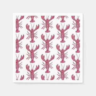 Lobster Painting Nautical Pattern Coastal Napkin