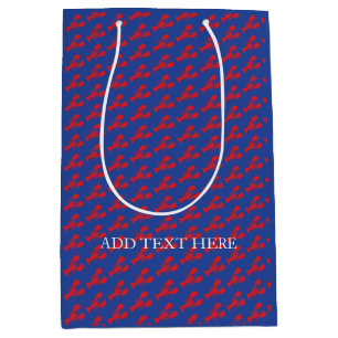 Lobster Party Red Blue Preppy Designer Fun  Medium Gift Bag