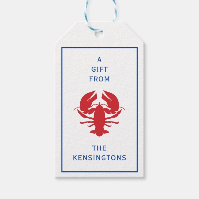 Lobster Personalised Gift Tags (Front)