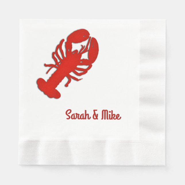Lobster Personalised Napkin (Front)