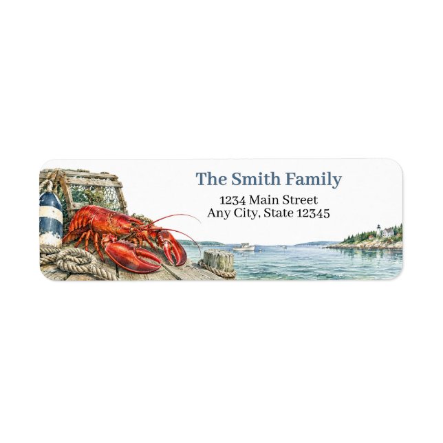 Lobster Personalised Return Address Labels (Front)