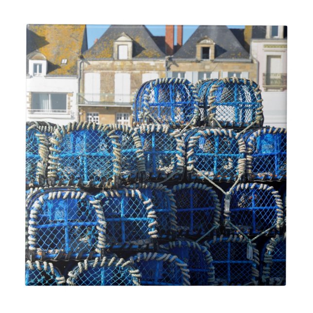 Lobster pot at Le Croisic in France Tile (Front)