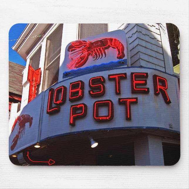 Lobster Pot Neon Sign Mouse Mat (Front)