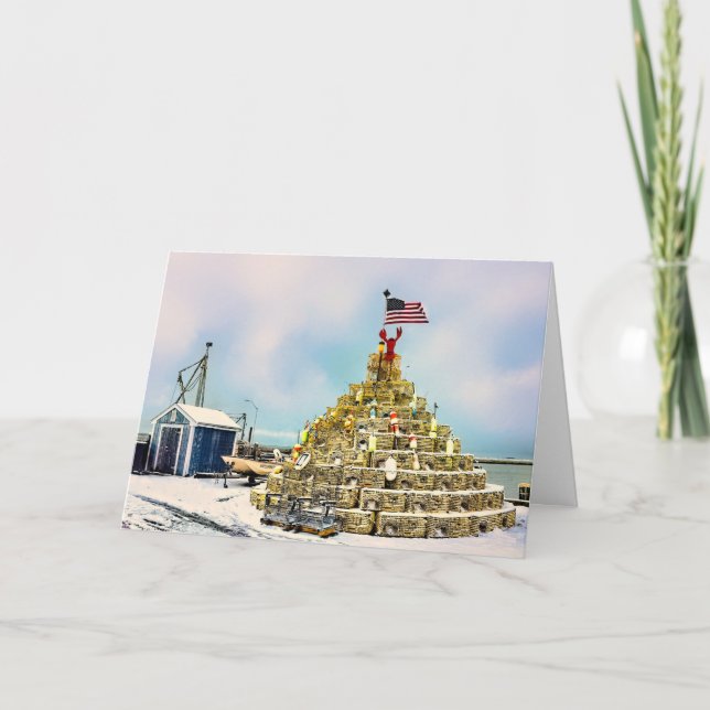 Lobster pot tree in Plymouth MA Card (Front)