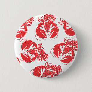 lobster print 6 cm round badge