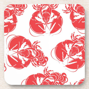 lobster print coaster