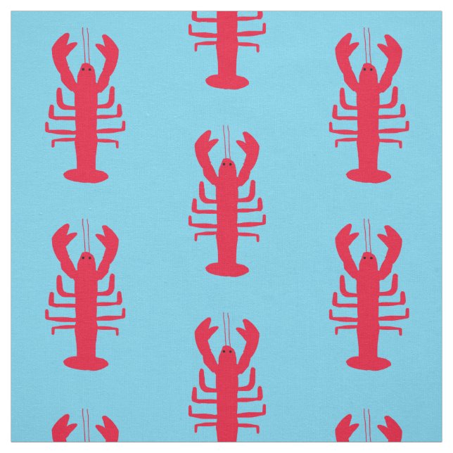 Lobster Print Fabric (Swatch)