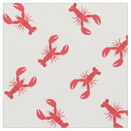 Lobster Print Fabric Blue | Zazzle