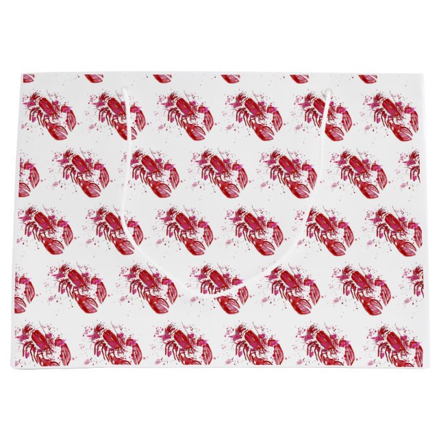 Lobster Print Large Gift Bag (Front)