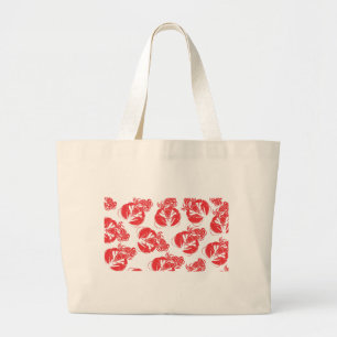 lobster print large tote bag