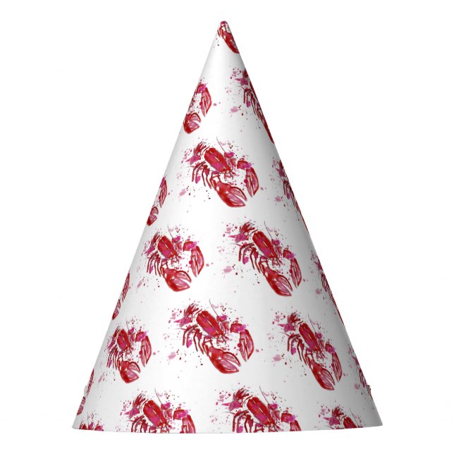 Lobster Print Party Hat (Front)