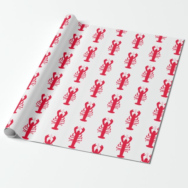Lobster Print Wrapping Paper (Unrolled)