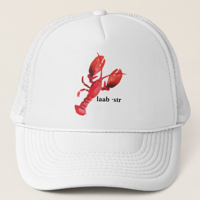 Lobster Pronunciation Trucker Hat (Front)