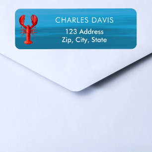 Lobster red blue sea return address