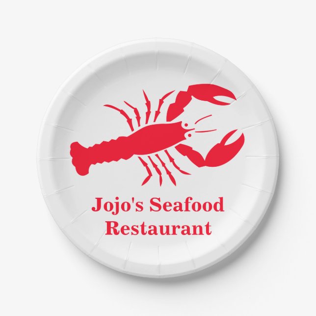 Lobster Red Jojo's (Name) Seafood Restaurant Paper Plate (Front)