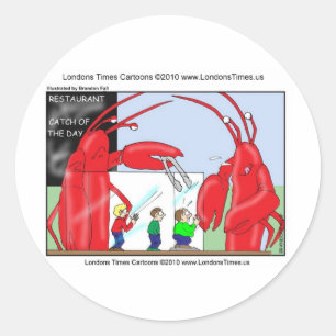 Lobster Restaurant Funny Tees Mugs & Gifts Classic Round Sticker