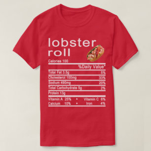 lobster roll Nutrition Facts label T-Shirt