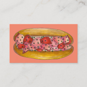 Lobster Roll Sandwich Maine Food Seafood Beach Business Card
