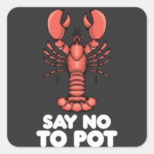 Lobster Say No To Pot Square Sticker