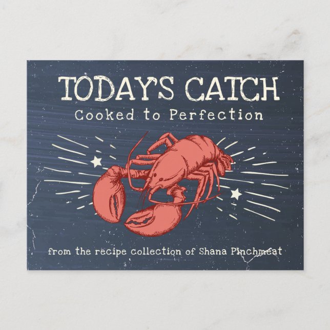 Lobster seafood salad cooking keeper recipe card (Front)