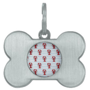 lobster seersucker pet name tag