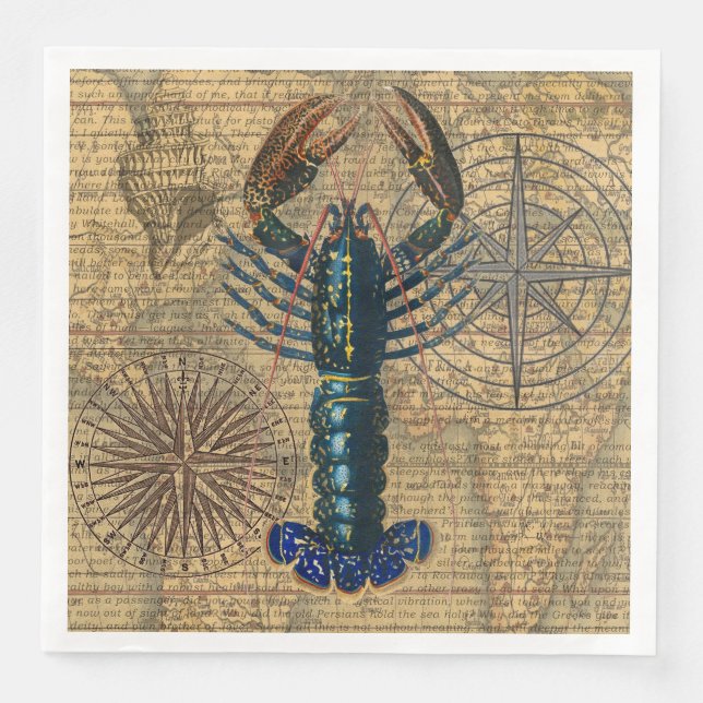 Lobster Shellfish Seafood Maine Classic Ocean Napkin (Front)