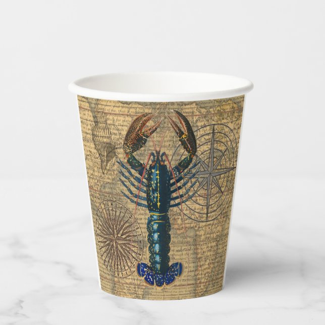 Lobster Shellfish Seafood Maine Classic Ocean Paper Cups (Front)