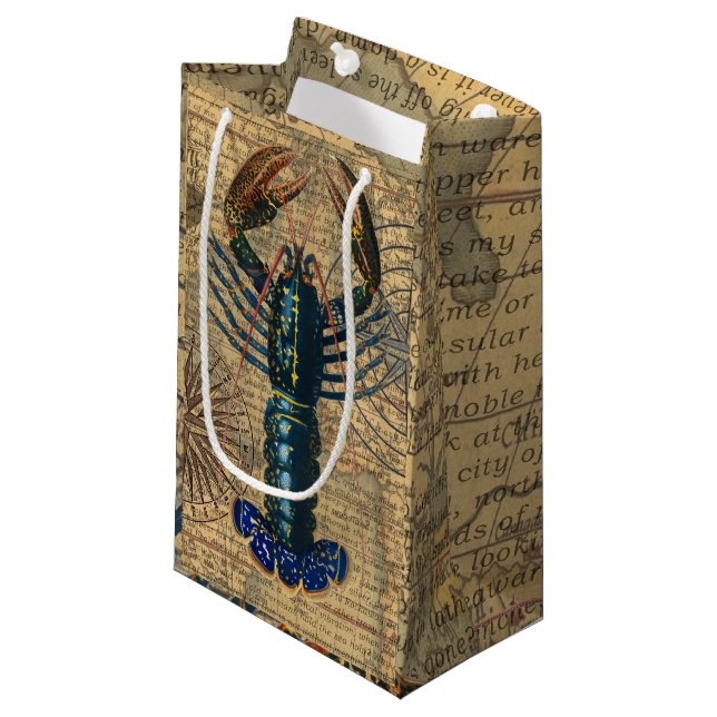 Lobster Shellfish Seafood Maine Classic Ocean Small Gift Bag (Front Angled)