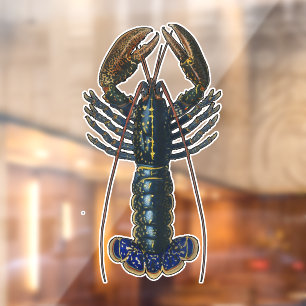 Lobster Shellfish Seafood Maine Classic Ocean Window Cling