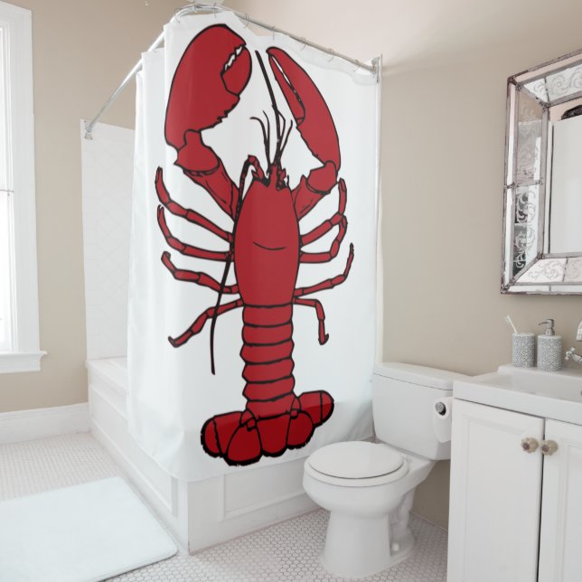 Lobster shower curtain (In Situ)