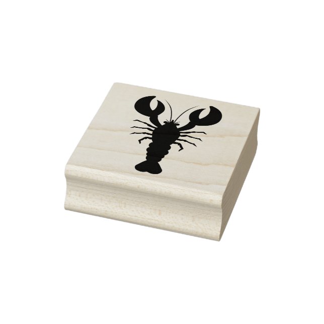 Lobster Silhouette Art Rubber Stamp (Stamp)