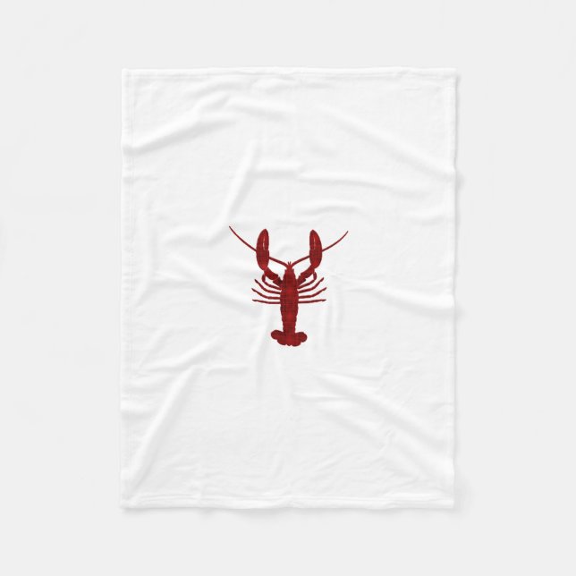Lobster Silhouette Fleece Blanket (Front)