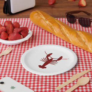 Lobster Silhouette Paper Plate