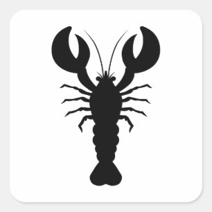 Lobster Silhouette Square Sticker