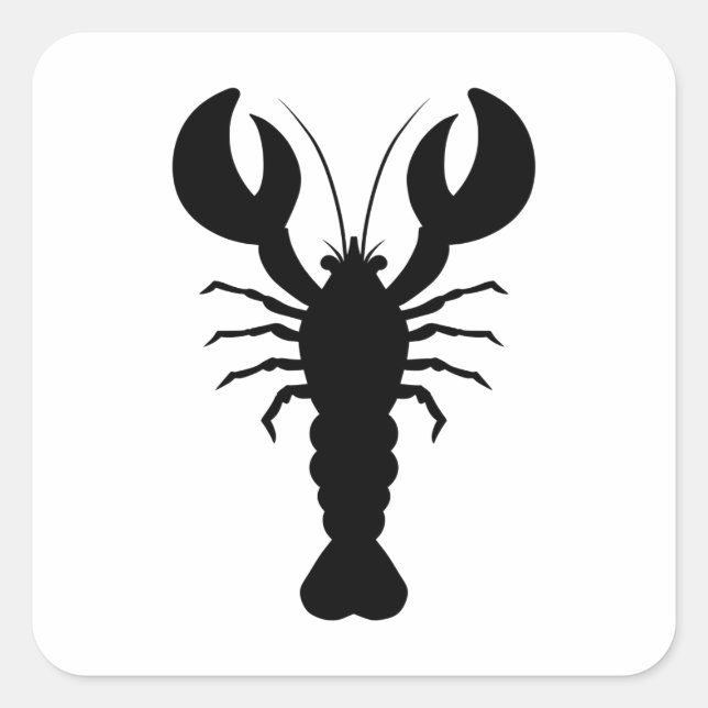 Lobster Silhouette Square Sticker (Front)