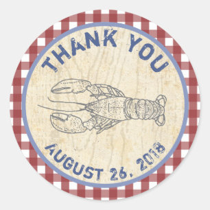 Lobster thank you favour stickers for Seafood Boil