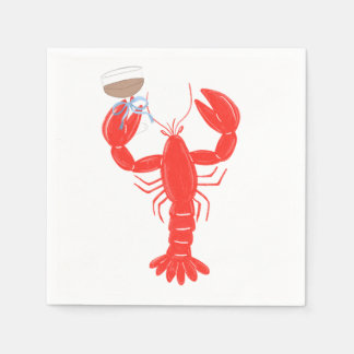 Lobster Theme Cocktail Napkin